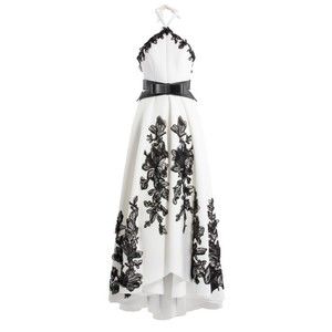 Saiid Kobeisy Neoprene High-Low Dress With Embroidery - NWT